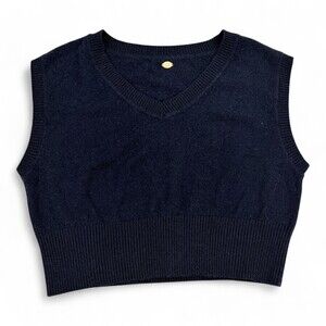 Altar'd State 100% Cashmere V-Neck Sweater Vest M Black